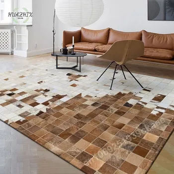 Light Luxus nappali szőnyeg Home Floor Mat hálószoba kockás dekoráció Retro szőnyegek Konyha csúszásmentes Tanulmányi társalgó Nagy terület szőnyeg