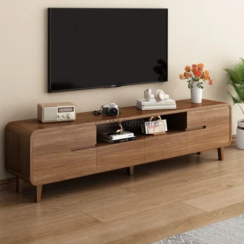Light Wood TV állvány szekrénytároló fiókok Modern egyszerű TV állvány szekrény Home Luxus Muebles Para El Hogar szalon bútorok