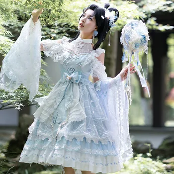 Lolita ruha virág esküvő Yao Yang Fu Ji JSK palota stílus nehézipar gyönyörű ruha tea party szoknya