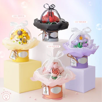 LOZ Romantikus rózsacsokor Kis részecske építőelemek Medál dekorációs játékok Megfelelő fiúk lányok születésnapi ajándékok barátoknak