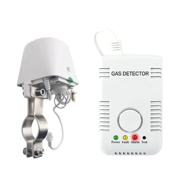 LPG földgáz metán szivárgásérzékelő szivárgásbiztonsági riasztás Otthoni monitor DN15 manipulátor szeleppel a cső levágásához