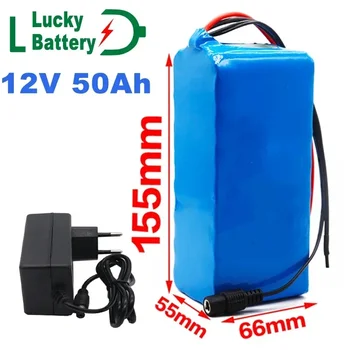 Lucky 12V 50000mAh 3S8P akkumulátor 18650 lítium akkumulátor védő kártya 12V 40000mAh inverteres bányász 12.6V töltővel
