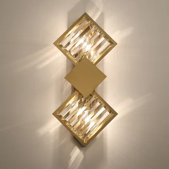 Luxus Led fali lámpák hálószobához Folyosó lépcsők Morden Crystal Sconces Light Nappali beltéri világítás otthoni Art deco