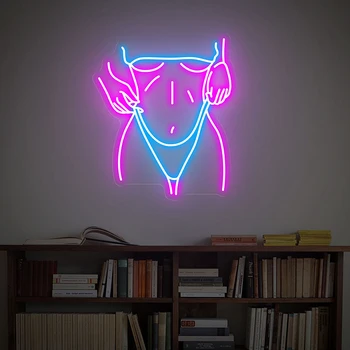 Lány test Neon jel Nő szexi test Neon fények KTV bárhoz Pub Club fali dekoráció hálószoba otthoni parti dekorációk egyedi jelek