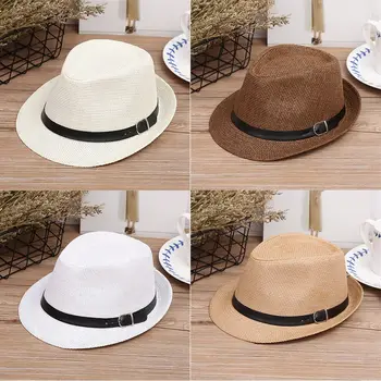 Légáteresztő strand nyári Uniszex szalma Panama sapka Sun Hat Jazz kalap Cowboy Fedora kalap