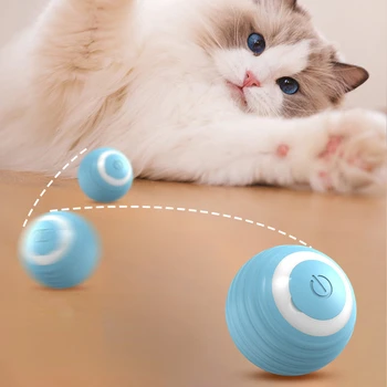 Macska játék Automatikus gördülő labda Szilikon elektromos macskák játékok interaktív macskáknak edzés ugratás Macskalabda kisállat játékok Kisállat kellékek
