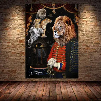 Maffia oroszlán dohányzás öltönyben játszani Snooker vászon festés Fali művészeti plakátok Képek nyomtatása a nappali dekorációjához Cuadros keretezetlen