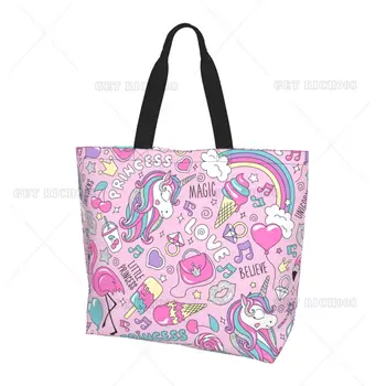 Magic Unicron Rajzfilm női váll bevásárlótáska Eco táska Aranyos táska divat Egy méret nagy kézitáska Tote táskák divat