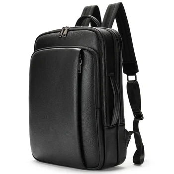 Man hátizsák számítógépes táska Első rétegű marhabőr férfi hátizsák multifunkcionális, nagy kapacitású bőr szabadidős utazási hátizsák