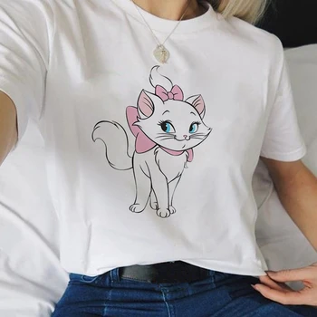 Marie Cat Harajuku vicces rajzfilm póló női Kawaii Disney Az Arisztokáták Ullzang grafikus póló Aranyos anime divat felső pólók