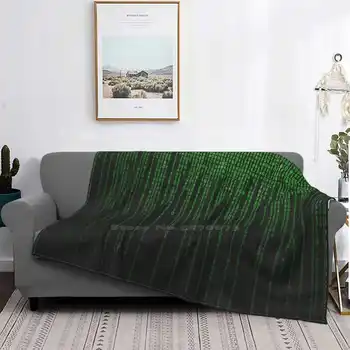Matrix miniszoknya szuper meleg puha takarók dobás kanapén / ágyon / utazás Matrix Code Szoftvermérnökök Zöld