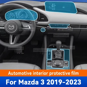 MAZDA 3 2019-2023 autóbelsőhöz Középkonzol GearBox panel navigáció átlátszó TPU védőfólia Anti-scratc