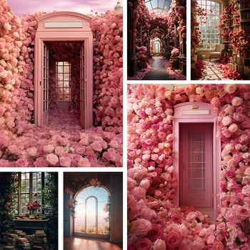 Mehofond Fotózás Háttér Rózsaszín virágok Álmodozó kert Esküvő Születésnapi zsúr Terhes portré dekoráció Háttér Fotóstúdió