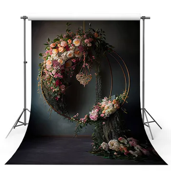 Mehofond Photography Háttér Vintage textúra koszorú Rózsaszín virág Születésnapi zsúr Kismama portré dekoráció Háttér Fotóstúdió