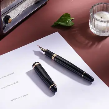 Metal Jinhao X850 töltőtoll Fekete arany EF F Irídium Nibs Iskolai kellékek Irodai üzleti írás Tinta tollak Ajándék írószerek