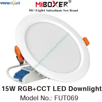 MiBoxer FUT069 15W RGB + CCT IP54 mélyvilágítás AC 110V 220V 2.4G RF vezeték nélküli távoli WiFi okostelefon APP Alexa Google hangvezérlés