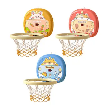Mini kosárlabda karika készlet Kosárlabda cél rajzfilm sportjáték Beltéri és kültéri beltéri játékkészlet falra Otthoni ajtó Felnőtt ajándékok
