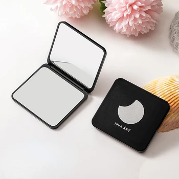 Mini négyzet alakú sminktükör hordozható kétoldalas kozmetikai tükör összecsukható zseb Kompakt tükör utazási kiegészítők Zsebtükör