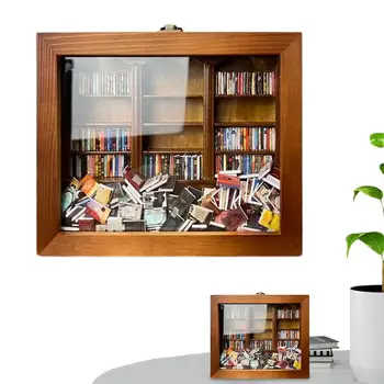 miniatűr könyvespolc stresszoldó fa könyvtár vitrin vitrin Szekrény stresszoldó a nappaliba Születésnapi ajándék