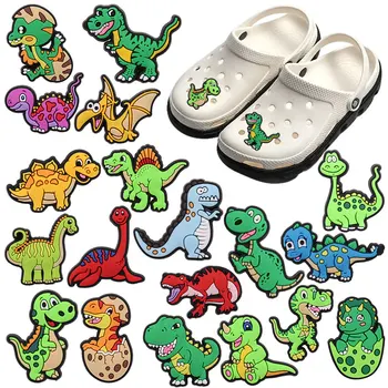 Mix 50db PVC rajzfilm Kawaii állati dinoszaurusz sorozat Pterodactyl cipő kiegészítők Aranyos kerti cipő dekoráció csat gyerek ajándékhoz