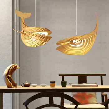 Modern Art függőlámpák Bálnafa lámpa Étterem Hal gyerekeknek szoba Függő konyhai világítótestek