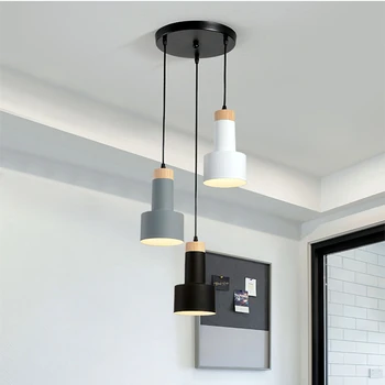 Modern fa függőlámpák lámpatest Modern beltéri függő lámpák Fa fém konyha étkező Felfüggesztett világítás lámpatest