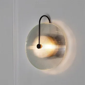 Modern LED fali lámpa csík Kerek üveglámpa Nordic beltéri világítás lámpatest Nappali fürdőszoba Éjjeli hálószoba dekoráció Sconce lámpák