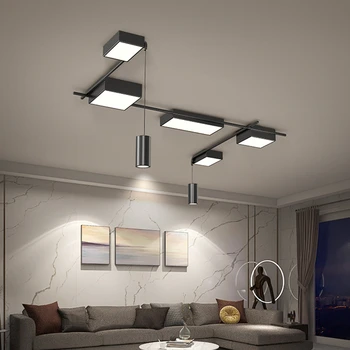 Modern LED mennyezeti csillárlámpák Nordic minimalista fekete mennyezeti lámpa nappalihoz Hálószoba előszoba beltéri egyszerű világítás