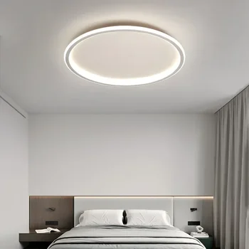 Modern LED mennyezeti lámpa Lakberendezés 20/30/40/50/60CM szabályozható kerek lámpa hálószoba nappali fekete fehér lámpatest világítás csillogás