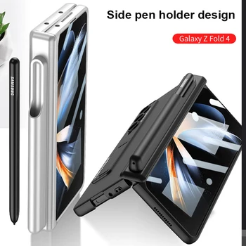 Mágneses összecsukható tolltálca 360 teljes védőtok Samsung Galaxy Z Fold 4 zuhanásgátló üzleti ultravékony zsanéros telefontokhoz