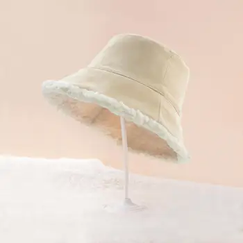 Műbárány bársonnyal bélelt felnőtt kalap Hangulatos megfordítható gyapjú Halász kalapok sűrített báránygyapjú Egyszínű télre felnőtteknek