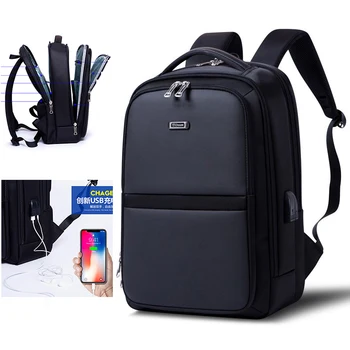 Nagy kapacitású férfi üzleti utazási hátizsák Kiváló minőségű laptop hátizsák USB töltő laptop táska vízálló hátizsákok Mochilák