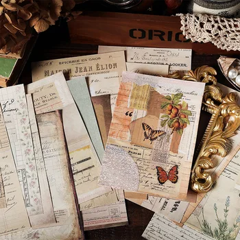 Nagy méretű vintage scrapbooking dekoráció anyaga Papír csipke levél Pillangó háttér Papír Napló Kézműves Retro Írószer