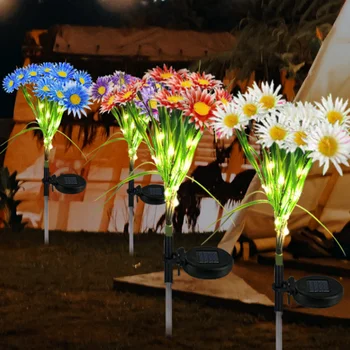 Napelemes fény Kültéri vízálló százszorszép virág gyep lámpa kerti tájvilágítás napelemes kültéri fény LED kerti dekoratív fény