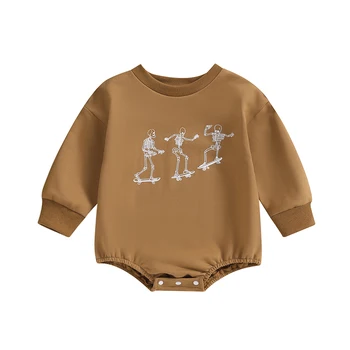 Nicoxijia kisgyermek baba Halloween ruhák Crewneck pulóver Tök Oversize pulóver Romper pulóver felső aranyos őszi ruhák
