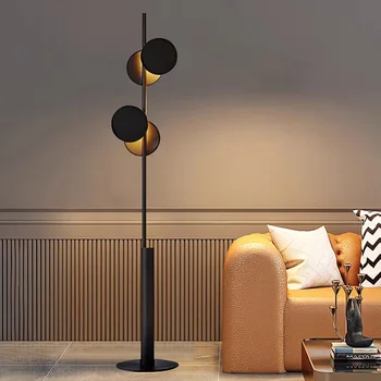 Nordic fekete fém állólámpa Modern LED állólámpa a nappalihoz Hálószoba tanulmány Belsőépítészet LED világítás Olvasás