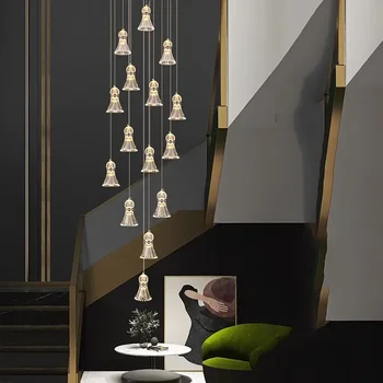 Nordic lakberendezési étkező Függőlámpa lámpák beltéri világítás lépcsőlámpa függő fénycsillár lámpák a nappaliban