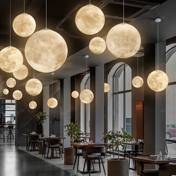 Nordic Moon Led függőlámpák nappalihoz Étkezés Hálószoba Lakásdekorációk Csillár Cafe Étterem Függő lámpa Lámpatest