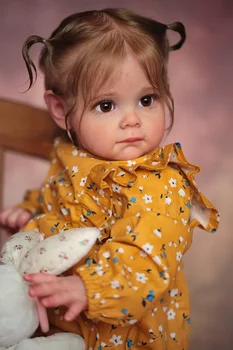 NPK 60CM Újszülött kézzel készített 3D bőr Kiváló minőségű újjászületett kisgyermek Maggie Részletes élethű Kézzel gyökerező haj Gyűjthető művészeti baba