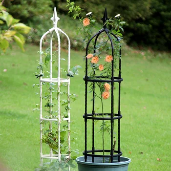 Növénymászóka torony Növénytartó kültéri rattan virágállvány Kert obeliszkrács Európai hordozható növény szőlőtartó