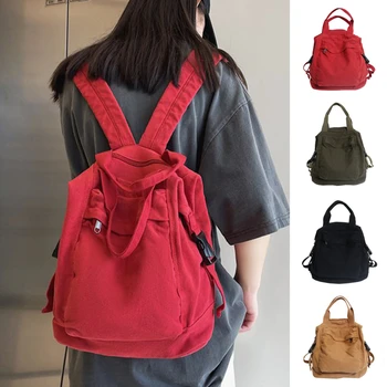 Női hátizsák vászon lány szövet iskolatáska Új főiskolai hallgató vintage női laptop táska utazás Kawaii női hátizsák