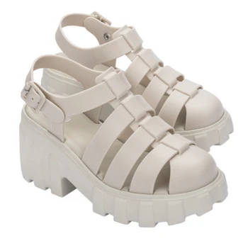 Nők Nyári cipők 2023 Új Melissa szandál Női magas sarkú cipő vastag talp baotou Zselés cipők Római strandcipők