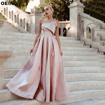 OEING rózsaszín A-vonalú estélyi ruha elegáns hercegnő pánt nélküli szalagavató Dresess hivatalos alkalom Földszintig érő ruha Vestidos de Novia