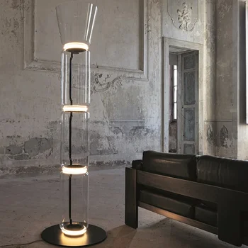 Olasz tervező minimalista LED állólámpa üveg dekoráció csillogás a nappalihoz hálószoba éjjeli lámpák otthoni beltéri állólámpák