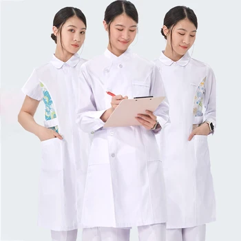 Orvosi nővérruha Női bozót Egyenruha Fehér hosszú ujjú munkaruha Kórházi bőrradír Ápolási ruha Egészségügyi egyenruhák 902-CS
