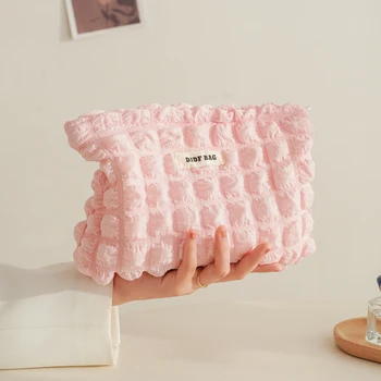 Pink Cloud Bubble puha női sminktáska Nagy kapacitású kozmetikai tároló táska Hordozható kézi kapaszkodó táska Utazási kényelmi táskák Táskák