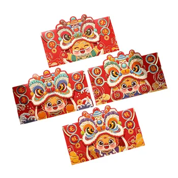 Piros csomag piros boríték Piros tavaszi fesztivál teaszertartás esküvő 2024.cny rajzfilm kínai újévi papír tartós
