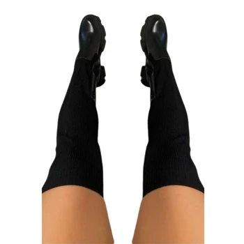 platform comb magas csizma térd felett hosszú csizma oldalsó cipzár kialakítás vastag sarkú kerek orrú cipő nőknek