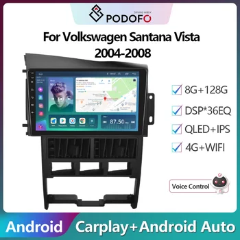 Podofo A Volkswagen Santana Vista 2004-2008 autórádió multimédia videó lejátszó navigáció sztereó GPS Android No 2din 2 din dvd
