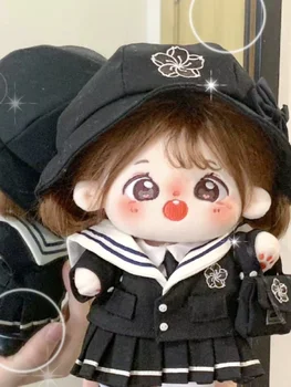 Preppy Style 20cm plüss baba JK Uniform Szoknya Fekete Ruha Öltöny Japán Ruhaváltás Ruha Cosplay Születésnapi ajándékok